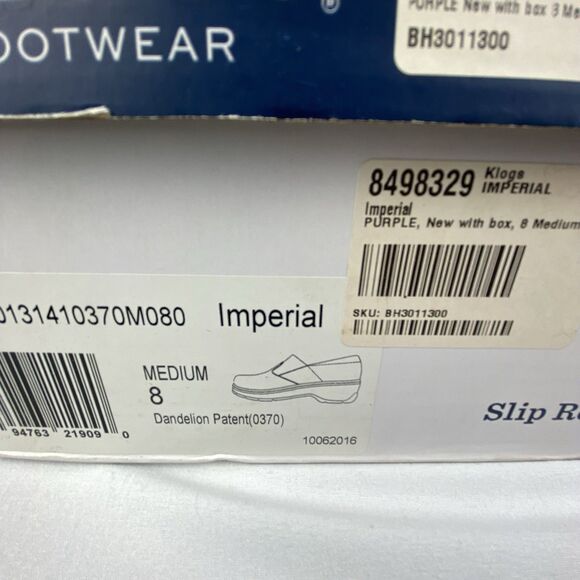 KLOGS Footwear Clogs Size 8 Imperial Dandelion Patent Nurse Shoes Standing MINT - Picture 16 of 16